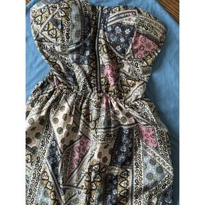 Toxin 3 Boho Mosaic Sleeveless Jumper With Pockets Size Large